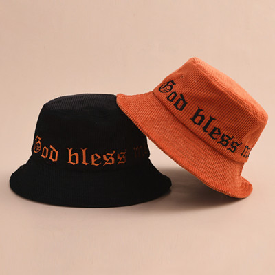 Customized corduroy bucket cap hat (1)_副本