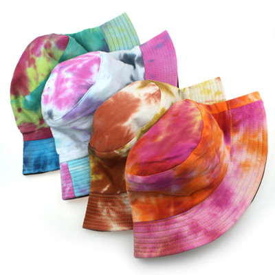 Wholesale tie dye rainbow bucket hat (1)_副本