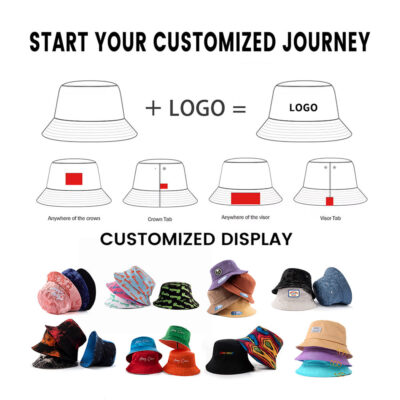 cotton bucket hat with embroidery