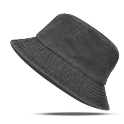 denim bucket hat with embroidery