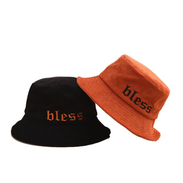 Corduroy retro fisherman bucket hat