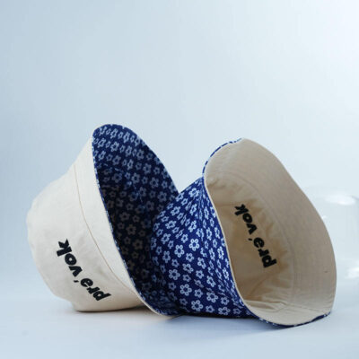 cotton bucket hat with flower design