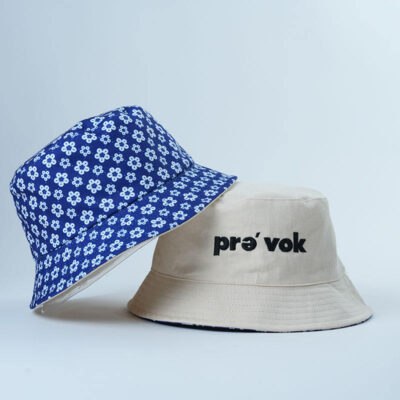cotton bucket hat with flower design