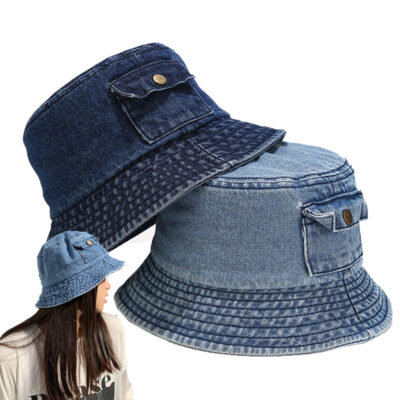 foldable bucket hat with pocket