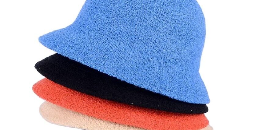 Custom Embroidery Terry Cloth Bucket Hat in Blank Design (1) blank terry cloth bucket hat