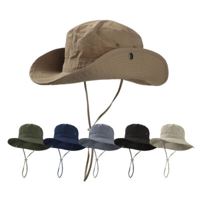 nylon boonie bucket hat with wide brim
