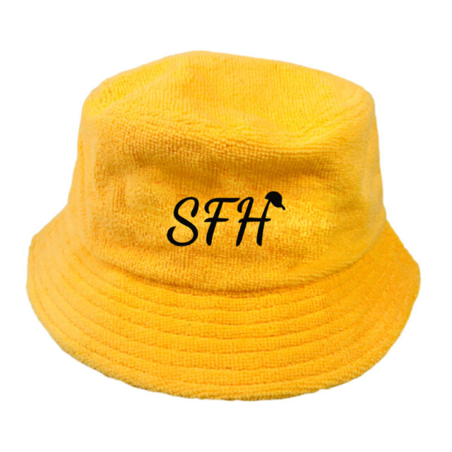 Custom Terry Cloth Bucket Hat with Embroidery Logo Design (1) bucket hat with embroidery logo