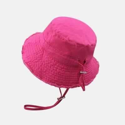 wide brim cotton bucket hat