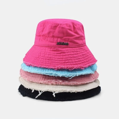 wide brim cotton bucket hat