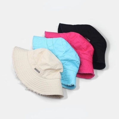 wide brim cotton bucket hat