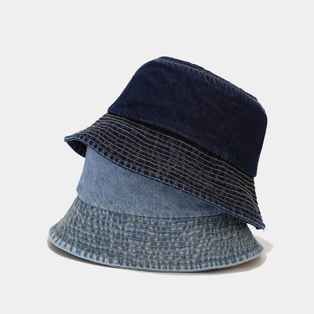 distressed denim bucket hat