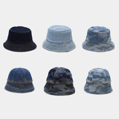 distressed denim bucket hat
