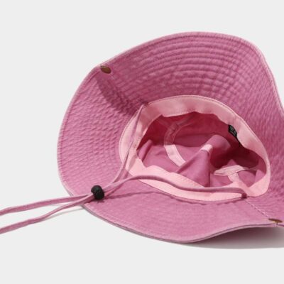 Denim fishing bucket hat with string