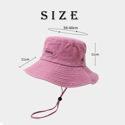 Denim fishing bucket hat with string
