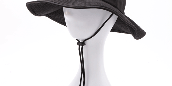 nylon bucket hat with wide brim