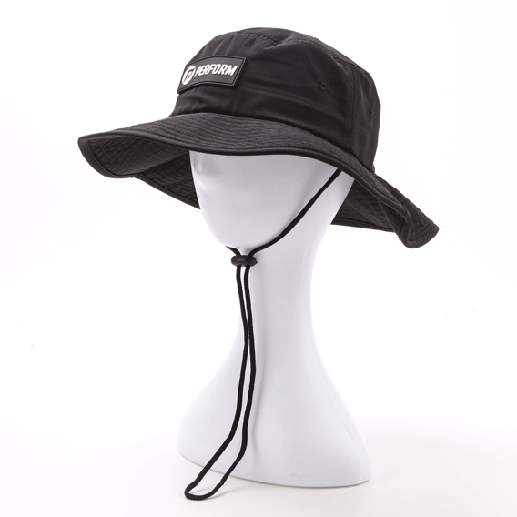 nylon bucket hat with wide brim