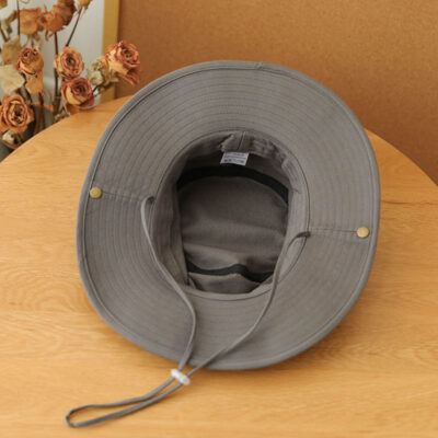 cotton fishing bucket hat with string