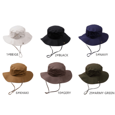 cotton fishing bucket hat with string
