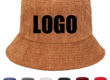 Plush winter corduroy bucket hat