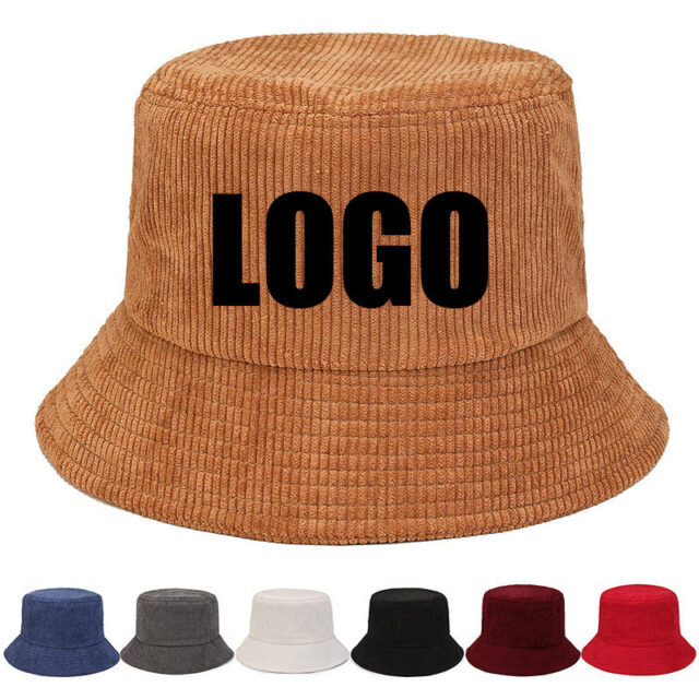 Plush winter corduroy bucket hat