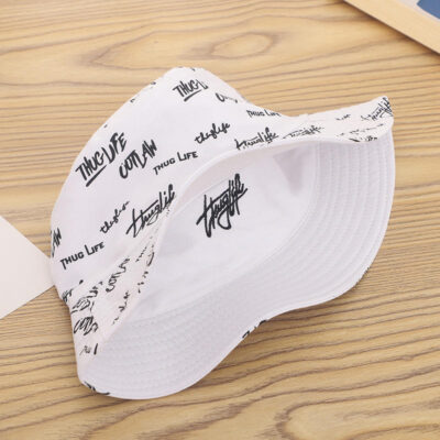 bucket hat with letter embroidery