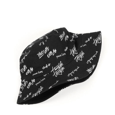 bucket hat with letter embroidery