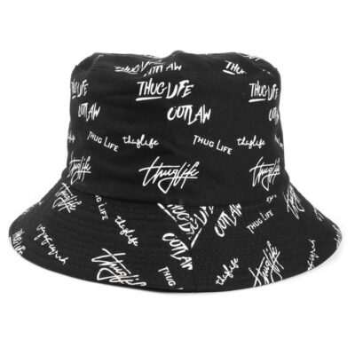 bucket hat with letter embroidery