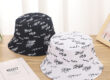 bucket hat with letter embroidery