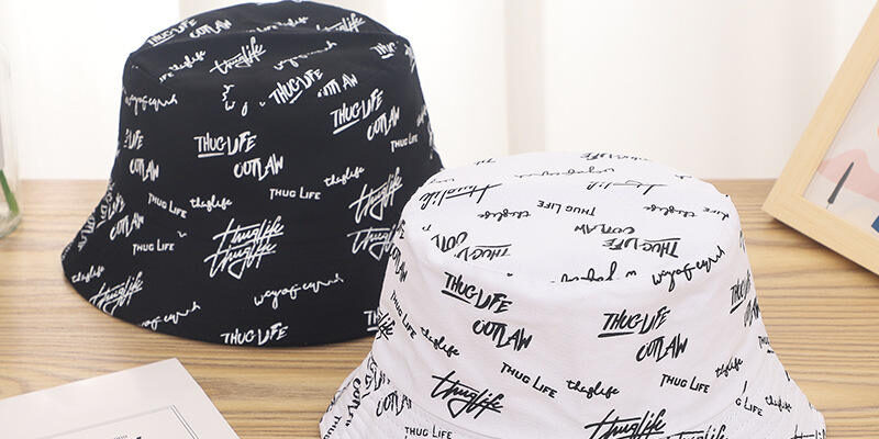Reversible Cotton Bucket Hat with Letter Embroidery Design (6) bucket hat with letter embroidery