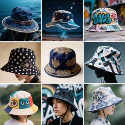 corduroy bucket hat with logo