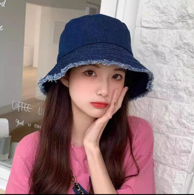 denim fisherman bucket hat