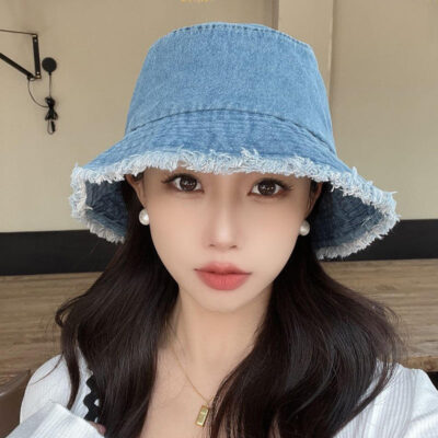 denim fisherman bucket hat