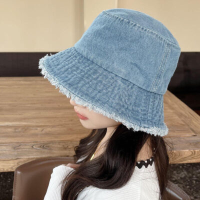 denim fisherman bucket hat