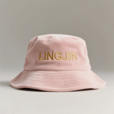 corduroy bucket hat with logo