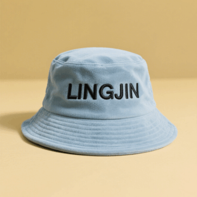 corduroy bucket hat with logo