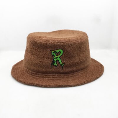 terry cloth embroidered bucket hat
