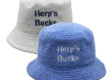 terry cloth embroidered bucket hat