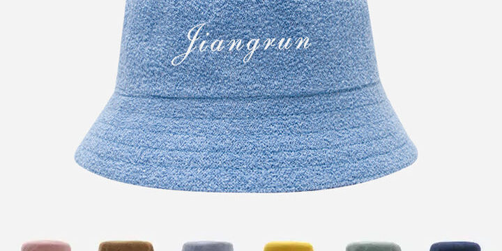 Wholesale Terry Cloth Bucket Hat with Custom Embroidery Logo (1) Wholesale terry cloth bucket hat