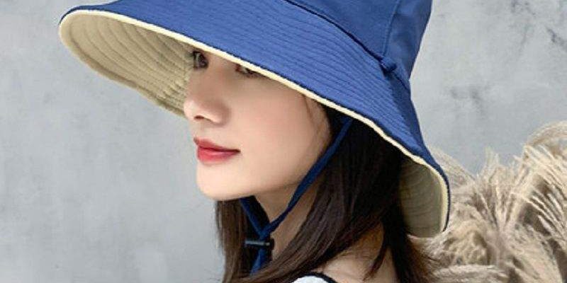 Women’s Wide Brim Cotton Bucket Sun Hat, Foldable Design (2) cotton foldable bucket hat