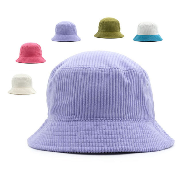 Corduroy Bucket Hat with Custom Logo and Fisherman Design (6) Custom logo corduroy bucket hat