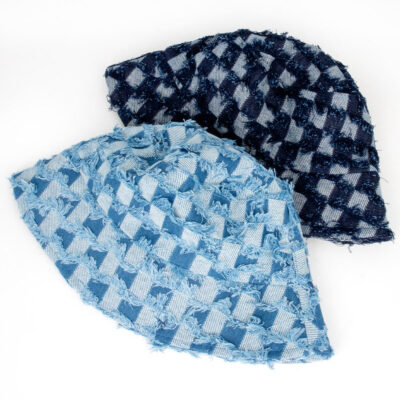 Custom black denim bucket hat