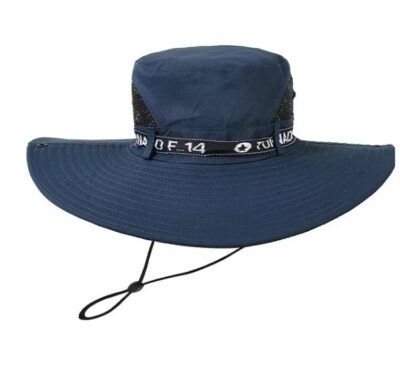 nylon bucket hat with embroidered logo