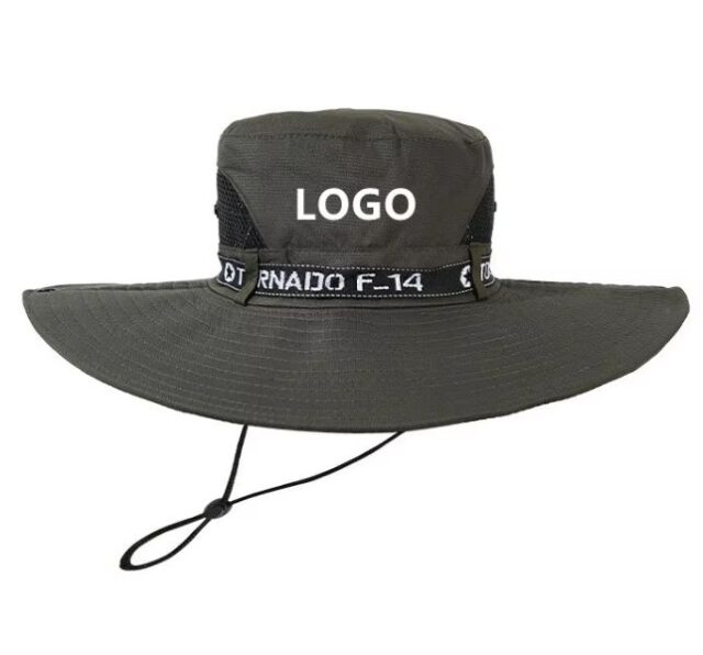 Custom Nylon Velour Bucket Hat with Embroidered Logo (3) nylon bucket hat with embroidered logo