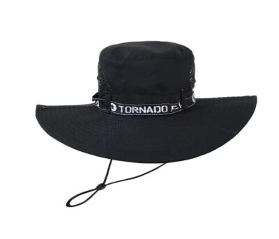 nylon bucket hat with embroidered logo