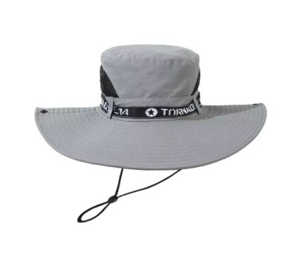 nylon bucket hat with embroidered logo