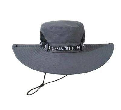 nylon bucket hat with embroidered logo