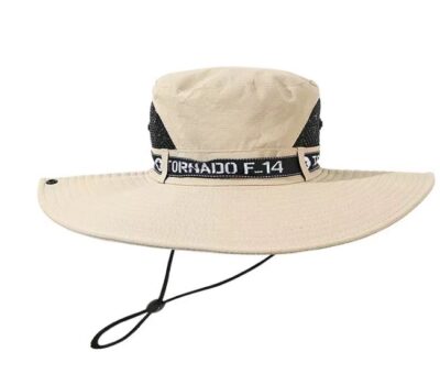 nylon bucket hat with embroidered logo