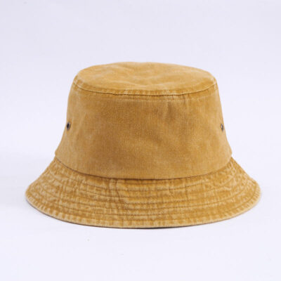 Customized washed cotton denim bucket hat