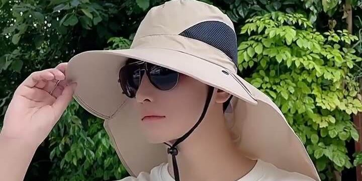 Men’s Summer Fast Dry UV Protection Bucket Hat with Face Mask (3) Fast dry UV protection nylon bucket hat