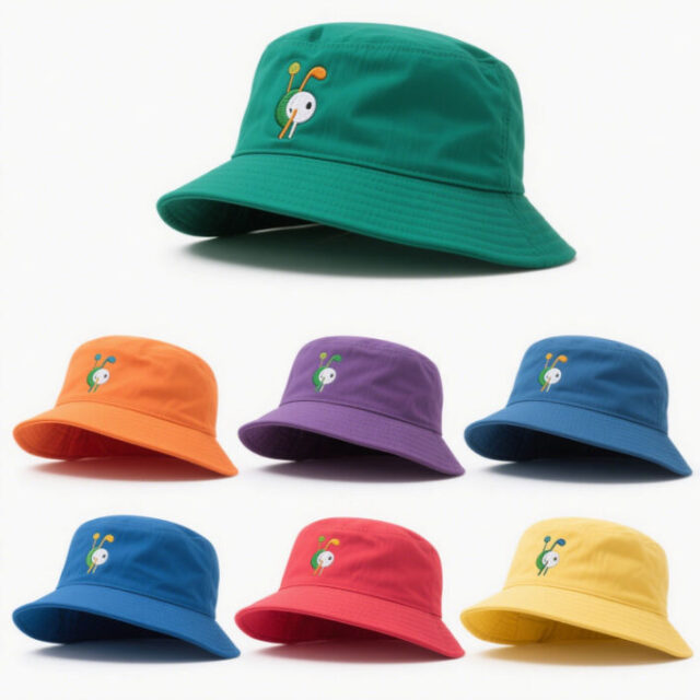 Custom reversible cotton bucket hat